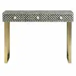 Bone inlay Antique Furniture Handmade Bone inlay 3 drawer Console table / study table for home office living room (90x45x85)cm