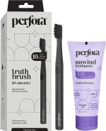 Perfora Electric Toothbrush 001 & Unwind Night Toothpaste Combo | Sonic & Automatic Smart Power Toothbrush For Dental Hygiene | Vitamin Enriched Toothpaste For Complete Oral Care | Set of 2 | Charcoal Grey