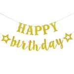 Festiko Happy Birthday Banner Gold Glitter, Gold Birthday Party Decorations, Happy Birthday Sign, Happy Birthday Decorations, Gold Birthday Banner, Birthday Banner For Women