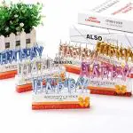 SHANAYA Birthday Metallic Letter Small Size Candle Set (13 Pieces)