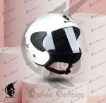 Urban Carrier ISI Certified ABS Material Half Face Stylish helmet for men and women with Clear Visor For Men(NANO-WHTE)