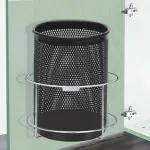 Geschir High Grade Stainless Steel Bin Holder | Bucket Holder | Garbage | Dust Bin Storage Rack | Door Mount | Dust Bin Holder for Modular Kitchen | Bathroom | Home and Office