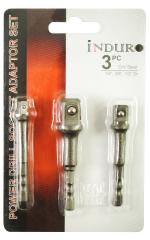 INDURO Hex Drive Power Drill Socket Extension Bit Adaptor Set - Pack of 3 Pieces