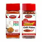 Dynut Peri Peri Masala, Seasoning (60g), Chilli Flakes (40g) Combo (Pack of 2) | Exotic Seasoning for French Fries, Noodles, Pizza, Pasta, corn, Makhana etc | 100% Natural | No added Preservatives