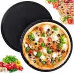 See Inside Non-Stick Pizza Pan for Oven, Microwave Convection OTG Large Pizza Tray  (Microwave Safe)