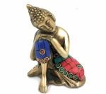 Kartique Brass Buddha Resting Showpiece