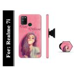 Mobi Elite Girl Quote Printed Hard Back Case Cover with Mobile Holder, Pop holder, Pop socket for Realme 7i