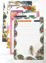 KRASHTIC Cool A4 Design Sheet Set of 40 Sheet One Side Ruled A4 70 gsm A4 paper (Set of 2, Multicolor)