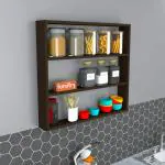 Furnifry Wooden Wall Mounted Shelves for Kitchen/Kitchen Storage Shelf (24x24 Inches, Wenge)
