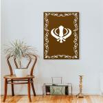 METSY Backlit Khanda Wall Light Art (48 inch X 24 inch, Black)