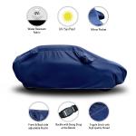 AARTRI water resistant - dust proof - UV proof car body cover for compatible with Hyundai Elite I20 car body cover (Navy Blue with Mirror)