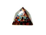 Jet International Multicolor Arch Angel Engraved Orgone Chakra Pyramid