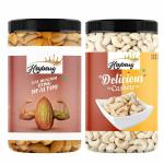 Heyberry Natural Fresh Dryfruits Combo Pack 500g Almonds Cashews (250gx2)