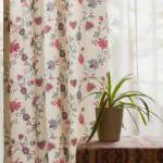 Urban Space 100% Cotton Curtains for Door, Room Darkening Cotton Curtains 7 feet Long with Eyelets,Set of 2 Curtains with Tieback (Passion Flower Pink, Door- 7 Feet X 4 Feet)