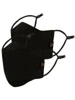 CENWELL Ultra Comfortable Pure Cotton Face Mask with Adjustable Ear Loop & Free Ear Saver Strap Washable Reusable & Breathable Mask (Black Pack of 2)