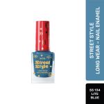 STREET STYLE Long Wear Quick Drying 7Free Formula Nail Enamel 100% Vegan & Cruelty Free 12 ML Lite Blue