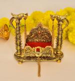 Dvm Nirmal Handi Craft Metal Home Decor Gold Metal Handicraft Jhula | Swing| Palana | Singhasan