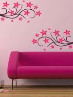 Trend on Wall Brown-Pink Vinyl Trunk Flower Design wall Sticker 60 x 71 cm