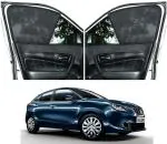 Auto Dean Side Window Half car Curtains (FIX) for Maruti Suzuki Baleno 2022 to Present Set of 4, (Z Black)