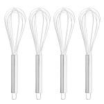 DreamBasket Stainless Steel Egg Whisk / Egg Beater (Pack of 4) for Kitchen