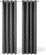 Urban Space Pure Blackout Curtains for Living Room, Gold Foil Printed Luxurious 100% Blackout Curtains, Stylish Eyelet Curtains for Home Decor, 1 Piece Pack, Hexagon (Stone Gray Window 5ft x 4ft)