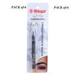 Shingar Silky Natural Black Eyebrow Pencil With Vitamin E - Black|Creamy Texture|2g each|Pack Of 6|