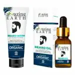 AMAzing EARTH Sulphate and Paraben Free Certified Organic Beard Oil and Wash - Pack Of 2