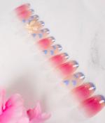 Gleevia Acrylic Multicolor 24 Tips Pre-Designed Reusable Fake Nails With Glue, Pusher And Filer - Presson200