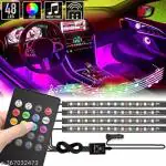 URBAN CAR DECOR Car Dashboard Atmosphere Light 12V Multicolour Interior Light LED Under Dash Lighting Kit with Sound Active Function and Wireless Remote Control Car Fancy Light