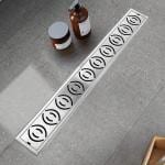 Plantex 304 Grade Stainless Steel Long Shower Drain/Floor Trap/Jali Removeble Grate/Lid for Bathroom and Kitchen (10 x 45 cm Matt) (D418Lotus)