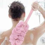Not Available Loofah For Men and Women Loofah For Bathing Sponge For Bathing Scrub Brush with Handle, Soft Nylon Mesh Back Cleaner Washer, Body Bath Brush for Women and Men, Bathroom Shower Accessories (Assorted Colors)