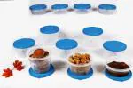 Cutting EDGE Kitchen Duniya Duniya Nesterware Food Storage Containers for Pulses, Sugar, Tea, Cereals, 500,750 & 1000ml (Set of 12, Aqua Blue)