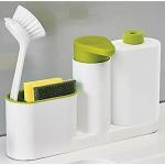 Swet Sales 3 Section Sink Organizer for Bathroom and Kitchen, Sink Tidy Set Household Items - 2 Containers and A Sponge Brush Holder