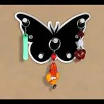 DEVASHREE STEEL Acrylic Butterfly Shape Key Holder, Key Stand,Wall Mounted Key Hook - Designer Key Hanger