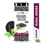 NutroVally Raw Basil Seeds 200g | High In Iron & Mineral Rich Sabja | Tulsi Beej | 100% Natural Sabja Seeds for Diet 200g