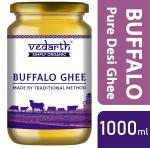 Indian Buffalo Ghee 1-Liter Made by Hand Churned Method - Rich Taste & Aroma