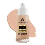 Colors Queen High Coverage BB Cream Foundation with SPF-15 | Lightweight Cream Foundation with Matte Finish | Long Lasting Foundation for Face Makeup Enriched with Jojoba Seed Oil (White Ivory, 50g)