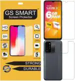 Gs Smart Front And Back Tempered Glass For Tecno Spark 8C, Kg5K, Spark 8C (Pack Of 2)