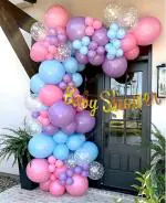 SPECIALYOU.IN Baby shower decorations items , Entrance door decoration items , Main door decoration items , Backdrop for decoration , Baby shower backdrop , Pink Blue theme decorations - 71 pcs