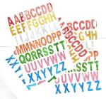 SHARMA BUSINESS Multicolor Pack of 3 for Decoration, School Work, Art and Craft ABCD Design Sticker Self Adhesive