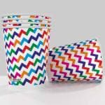 Paricott 200ml Zigzag Printed Disposable Party Paper Cups for Hot & Cold Beverages 7Oz (100pcs)