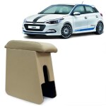 Assets Drive Armrest Hyundai I20 NIOS Custom Fit Wooden Console/Armrest Heavy Duty Color Beige