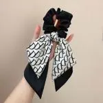 Radhya Accessories Satin Scrunchies Satin Scarf Hair Scrunchy for Women Floral scrunchies for Girls Soft Korean hair accessories (Pack of 1)