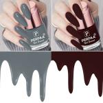 Perpaa Ash Grey, Bridal Maroon Nail Polish (Pack Of 2)