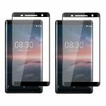 Kite Digital Nokia 8 Sirocco Black 5D Premium Tempered Glass Screen Protector Slim 9H Hard 2.5D (Pack of 2)