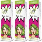 Streax Professional Hold & Play Funky Colours - Perky Green 100g x Pack of 3