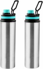 ATROCK Silver Steel Water Bottle 900 ml (pack of 2)