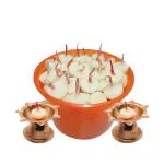 Charanam Vanaspati Ghee Diya batti | Wax Free Vegan for Puja-Home and Special Occasions [Pack of 120] Burn Time 30min