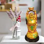 JRG Laughing Buddha for Money, Wealth and Good Luck Idol Statue (11 cms x 11 cms x 25 cms)