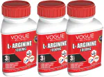 VOGUE Pharmaceuticals Pvt. Ltd. Vogue wellness L-Arginine Tablets For Strength Stamina Performance And Muscle Growth Tablets 60 Pcs Each (Pack Of 3)